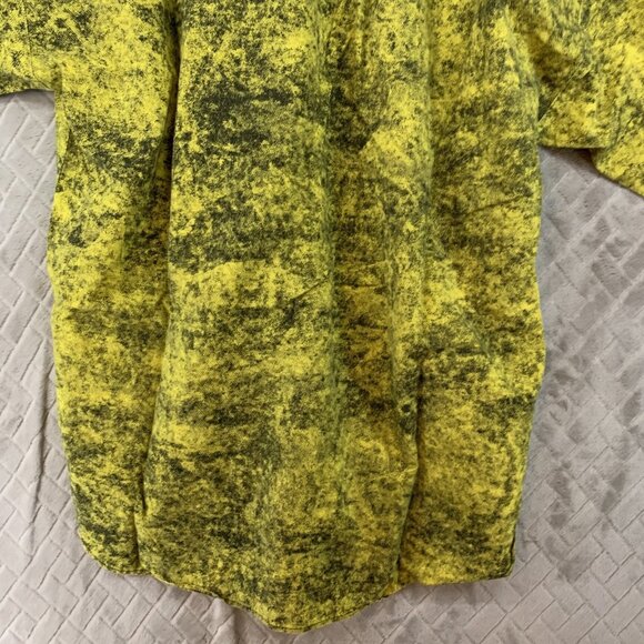 B-29 Mens L Button Up Shirt Yellow Short Sleeve Collared USA Made Hipster Ska - Picture 16 of 16